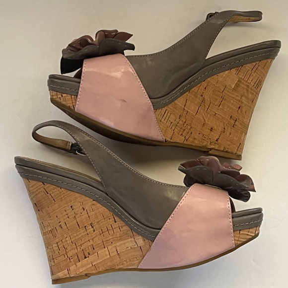 Circa Luxe Joan & David Cjreaia Cork Wedge Heels Shoes Size 7 - Picture 8 of 11